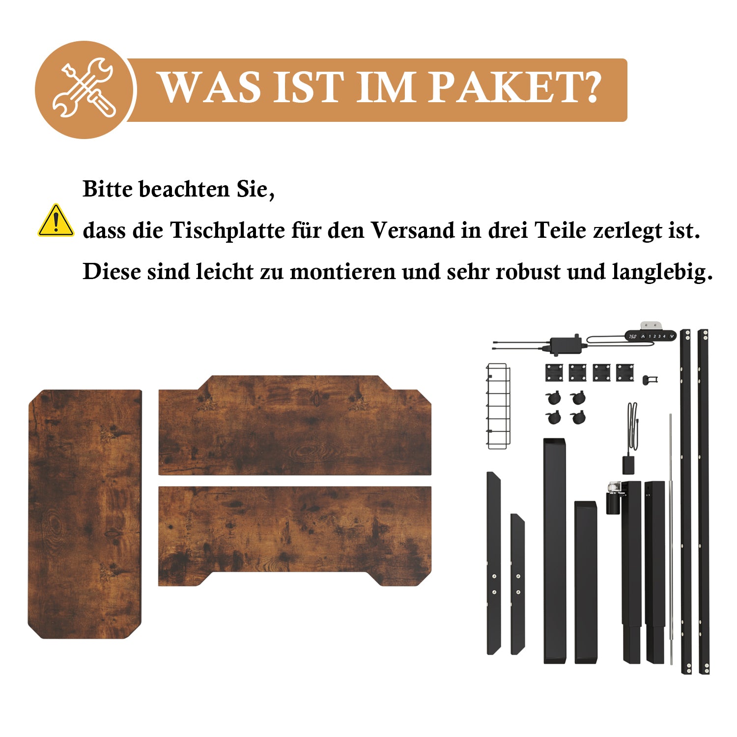 150 x 100cm L-förmiger Stehschreibtisch, Schwarz,Helle Eiche,Rustikales Braun