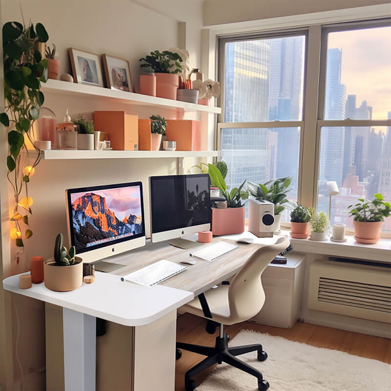 63" x 30" Standing Adjustable Height Desk Splice Board for Home & Office, White or Brown