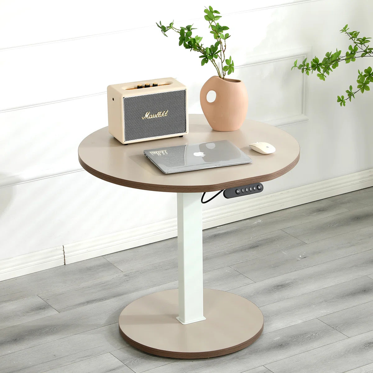 80cm Runder elektrisch höhenverstellbarer Stehschreibtisch