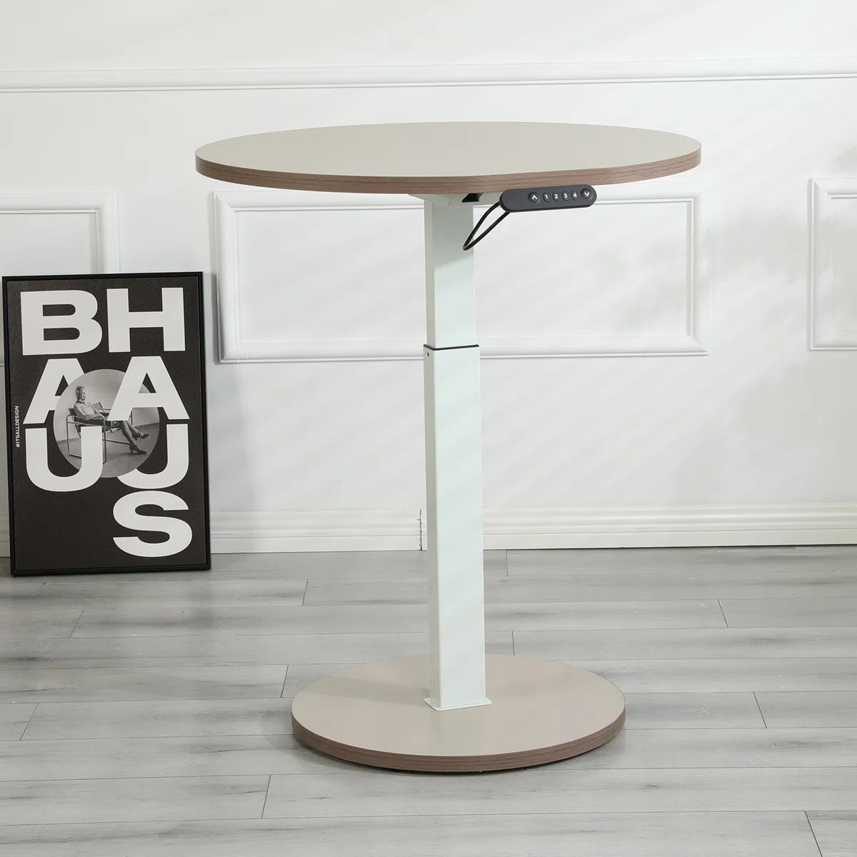 80cm Runder elektrisch höhenverstellbarer Stehschreibtisch