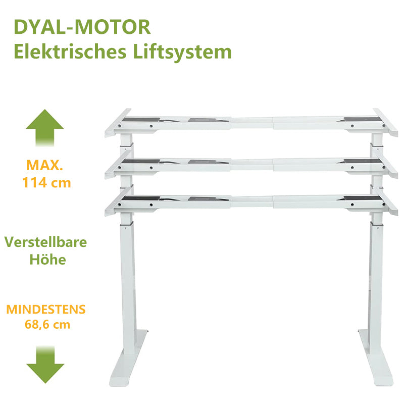 160 x 120cm L-förmiger Stehschreibtisch, verstellbarer elektrischer Sitz- und Stehpult für Zuhause und Büro mit Monitorständer und Schublade, Eiche