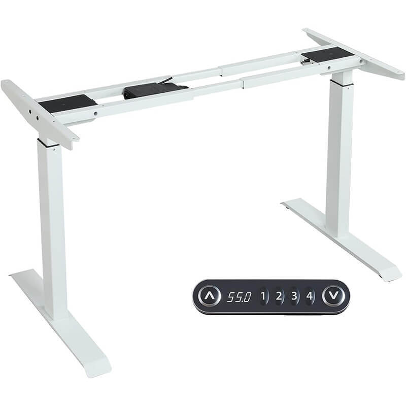 44" x 22.6" Premium Dual Motor Height Adjustable Standing Desk Frame with Wheels, Black or White