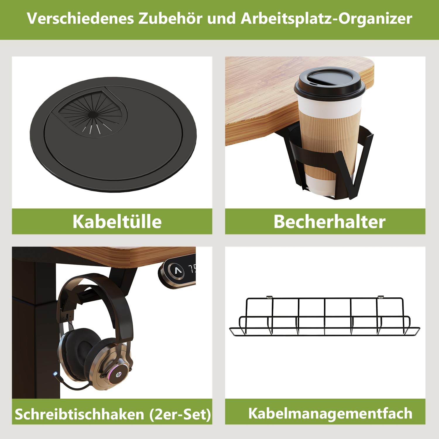 140(160) x 76 cm höhenverstellbarer elektrischer Sitz- und Stehständer für Zuhause und Büro mit Monitorständer und Schublade