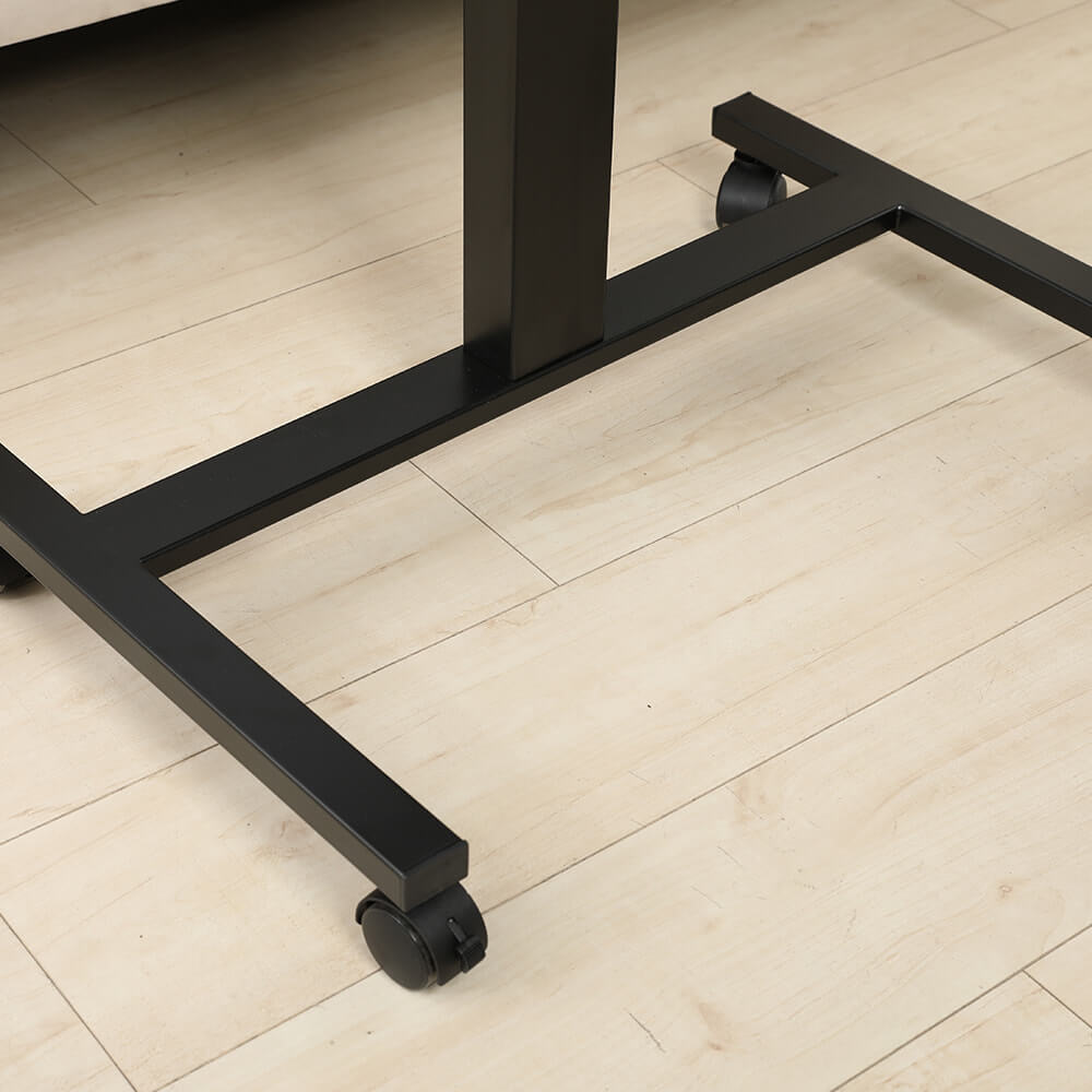 28''x20'' Electric Height Adjustable Laptop Desk, Mobile Standing Desk with Wheels, White, Brown, Black