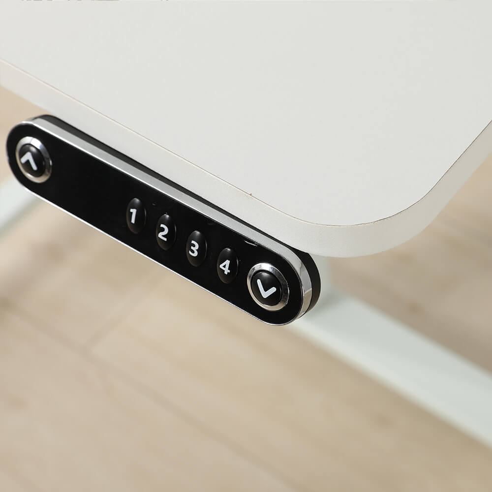 28''x20'' Electric Height Adjustable Laptop Desk, Mobile Standing Desk with Wheels, White, Brown, Black
