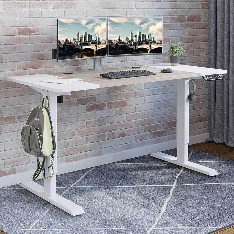 63" x 30" Standing Adjustable Height Desk Splice Board for Home & Office, White or Brown