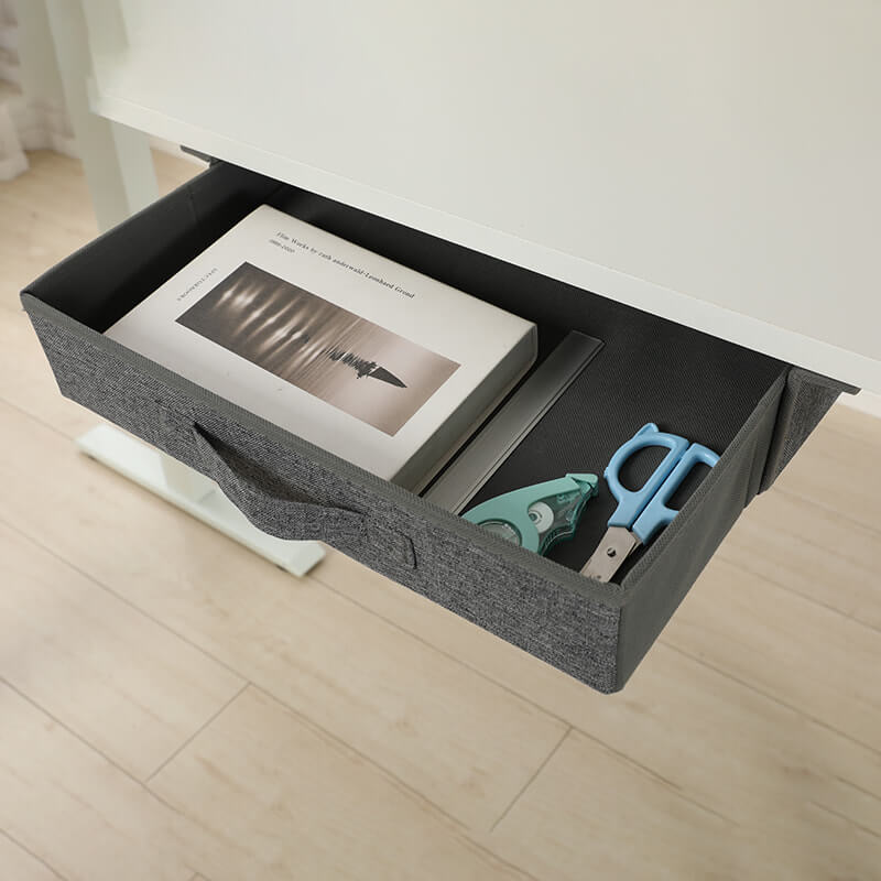 160 x 120cm L-förmiger Stehschreibtisch, verstellbarer elektrischer Sitz- und Stehpult für Zuhause und Büro mit Monitorständer und Schublade, Eiche