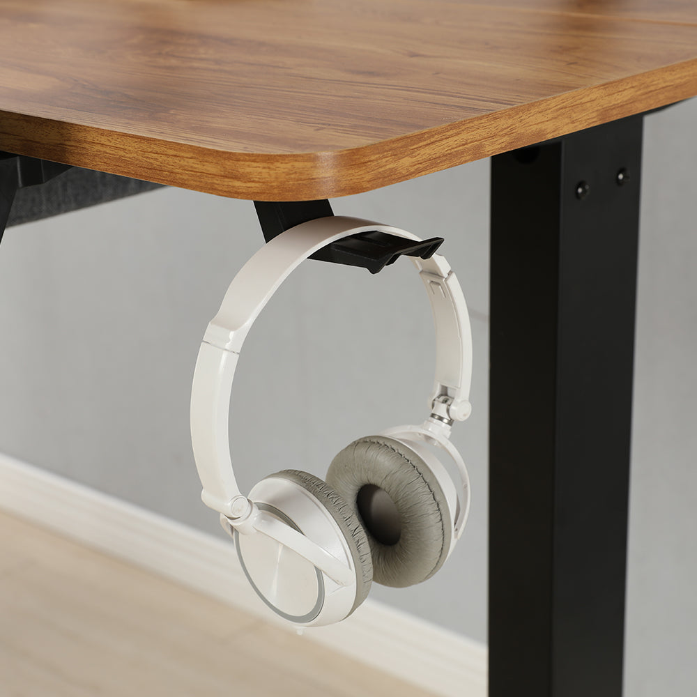 160 x 120cm L-förmiger Stehschreibtisch, verstellbarer elektrischer Sitz- und Stehpult für Zuhause und Büro mit Monitorständer und Schublade, Eiche