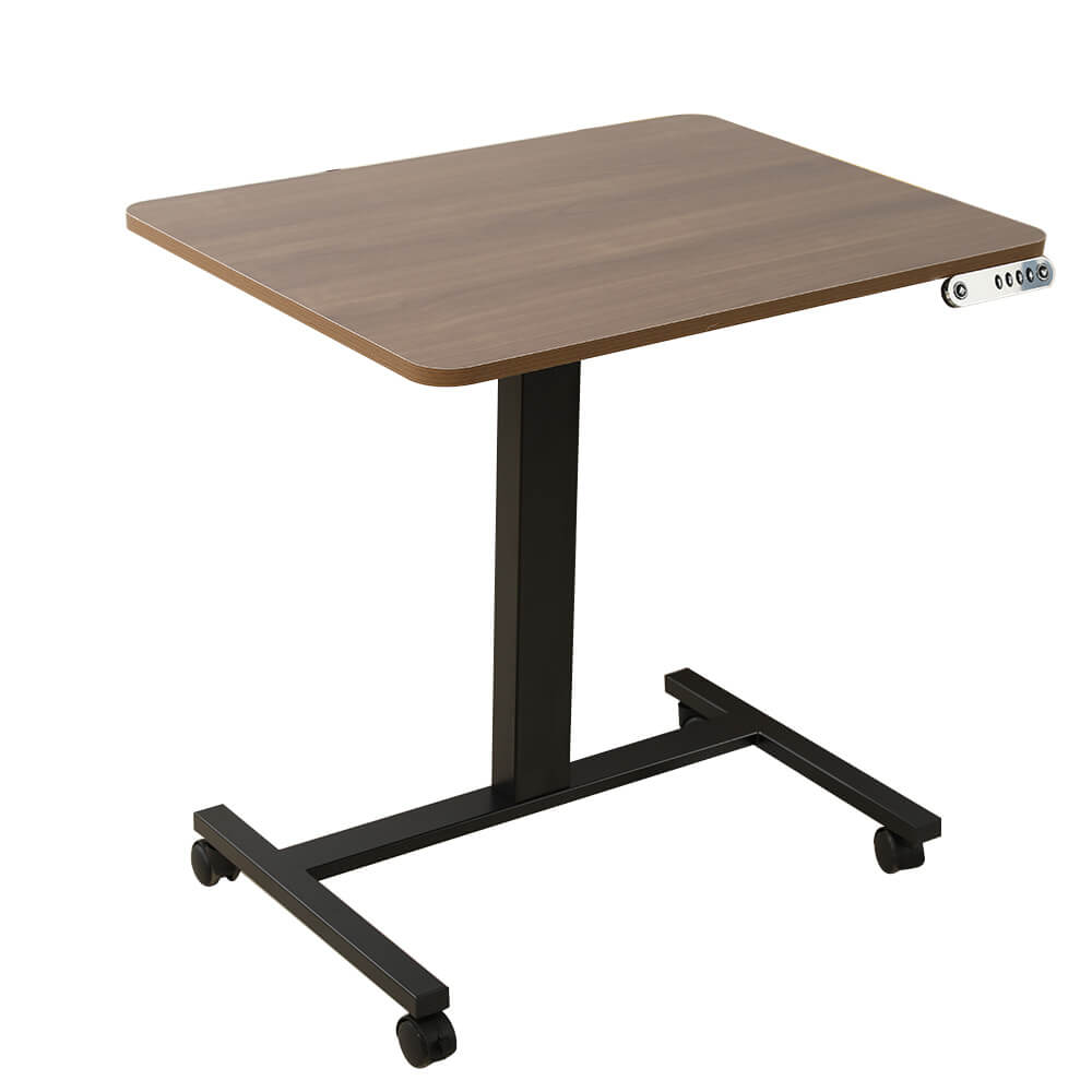 28''x20'' Electric Height Adjustable Laptop Desk, Mobile Standing Desk with Wheels, White, Brown, Black