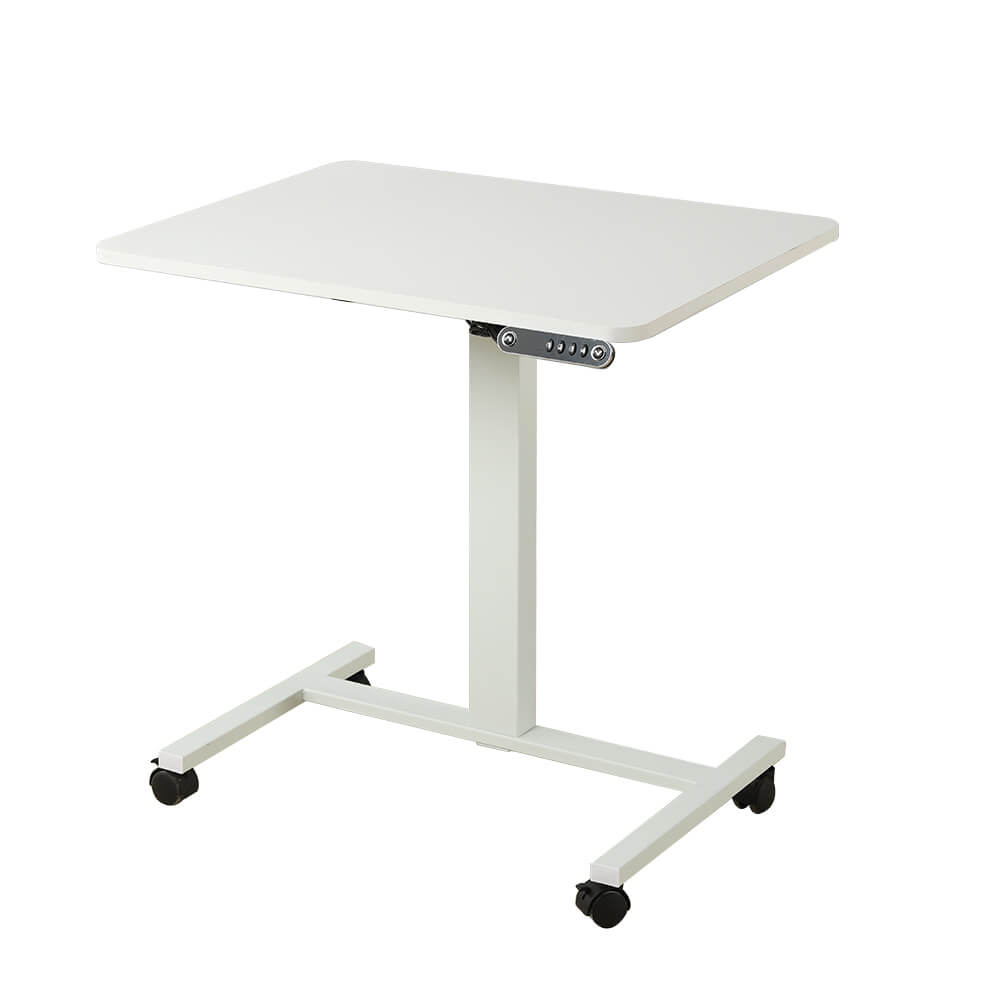 28''x20'' Electric Height Adjustable Laptop Desk, Mobile Standing Desk with Wheels, White, Brown, Black