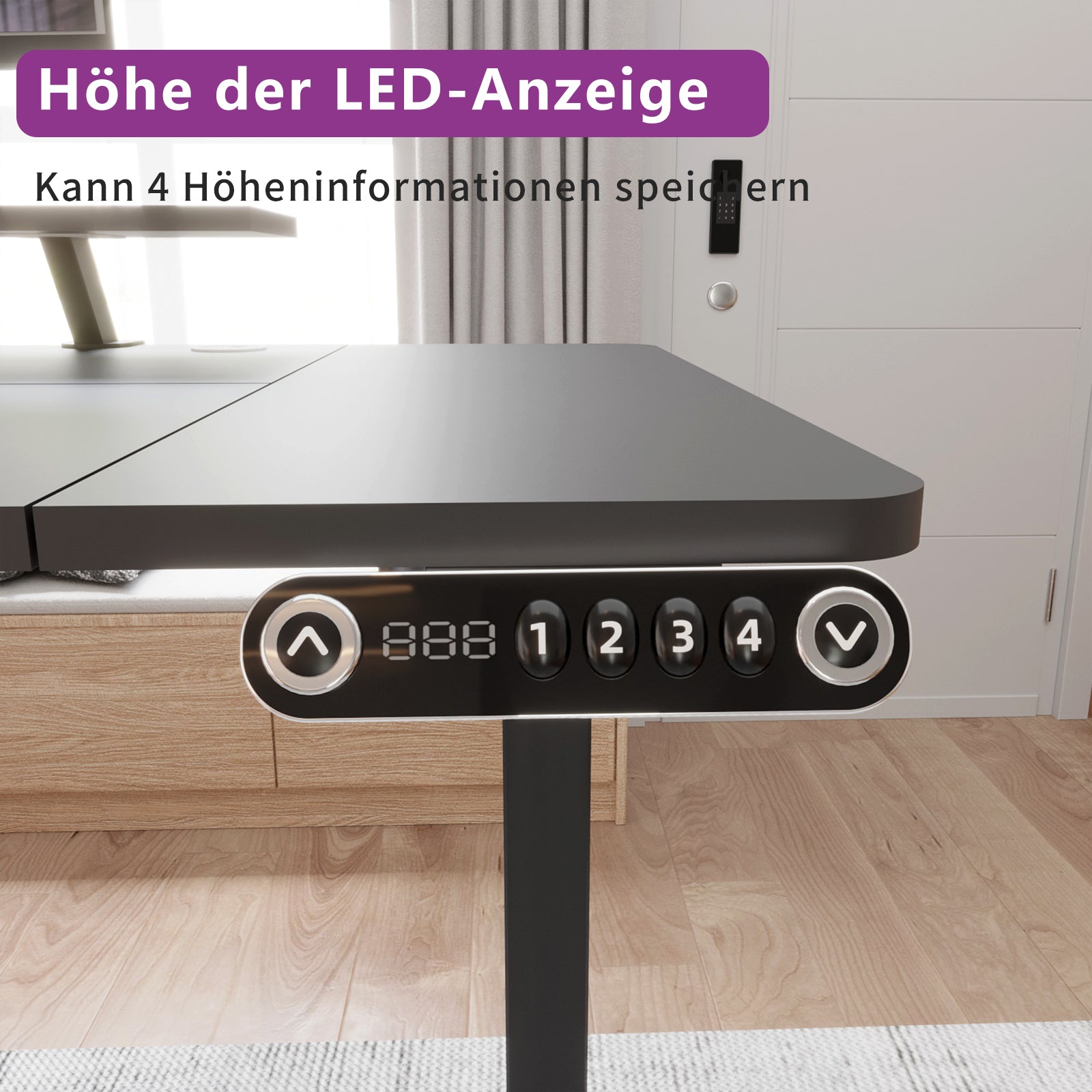 160 x 120cm L-förmiger Stehschreibtisch, verstellbarer elektrischer Sitz- und Stehpult für Zuhause und Büro mit Monitorständer und Schublade, Eiche