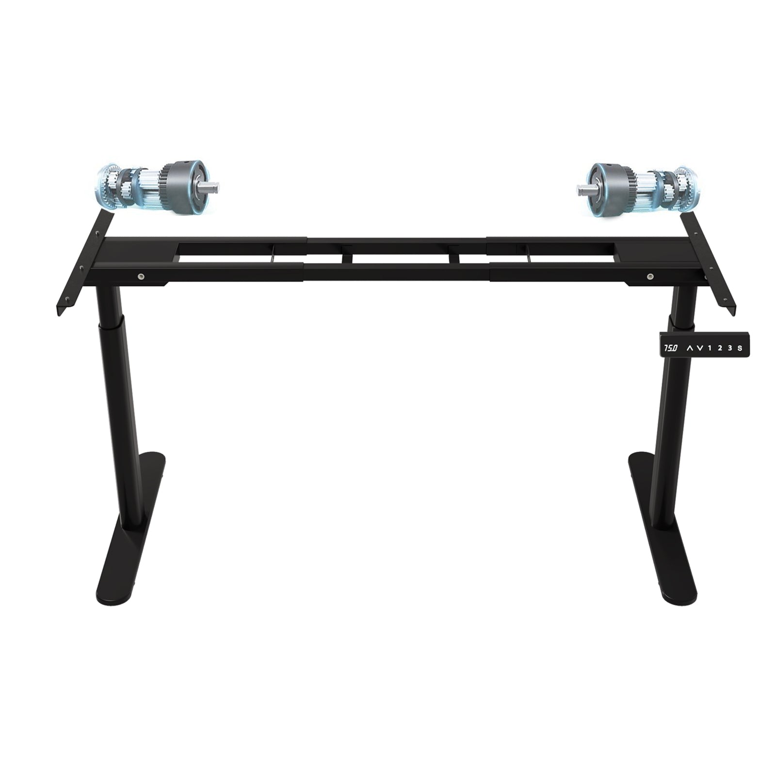 44" x 22.6" Premium Dual Motor Height Adjustable Standing Desk Frame with Wheels, Black or White