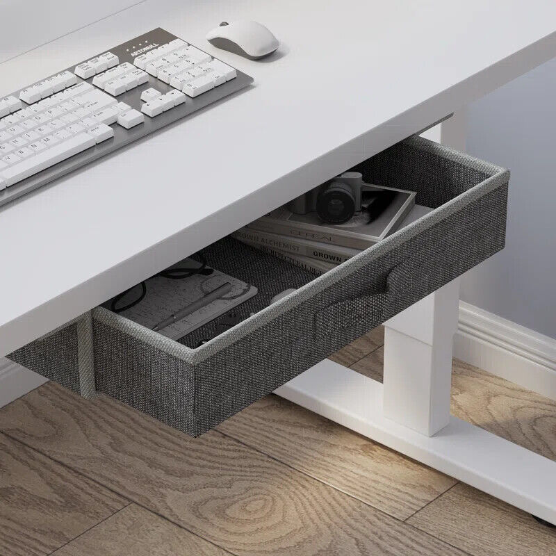 63" x 30" L-Shaped Standing Desk Adjustable Electric Sit and Stand for Home & Office with Monitor Stand and Drawer, Oak