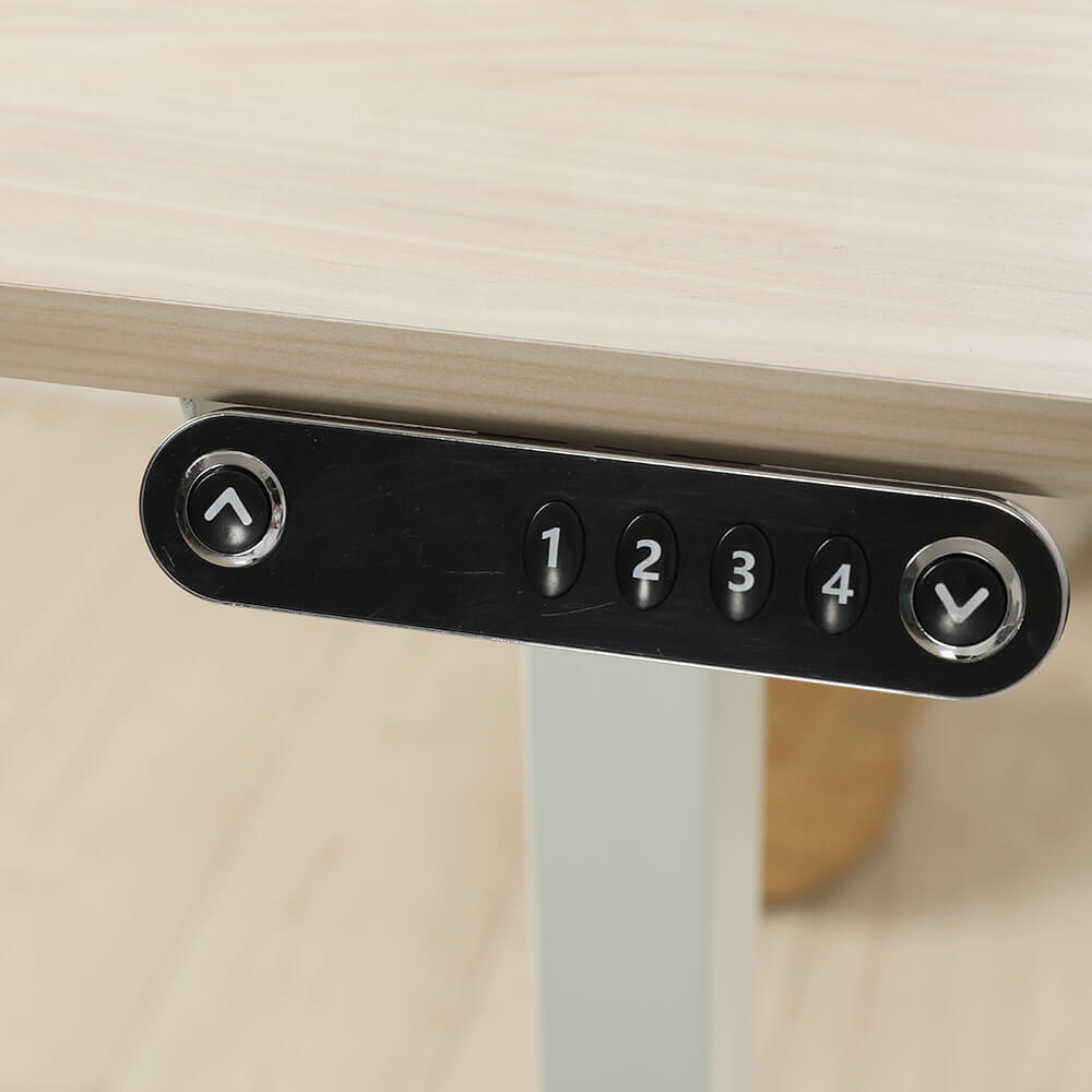 160 x 120cm L-förmiger Stehschreibtisch, verstellbarer elektrischer Sitz- und Stehpult für Zuhause und Büro mit Monitorständer und Schublade, Eiche