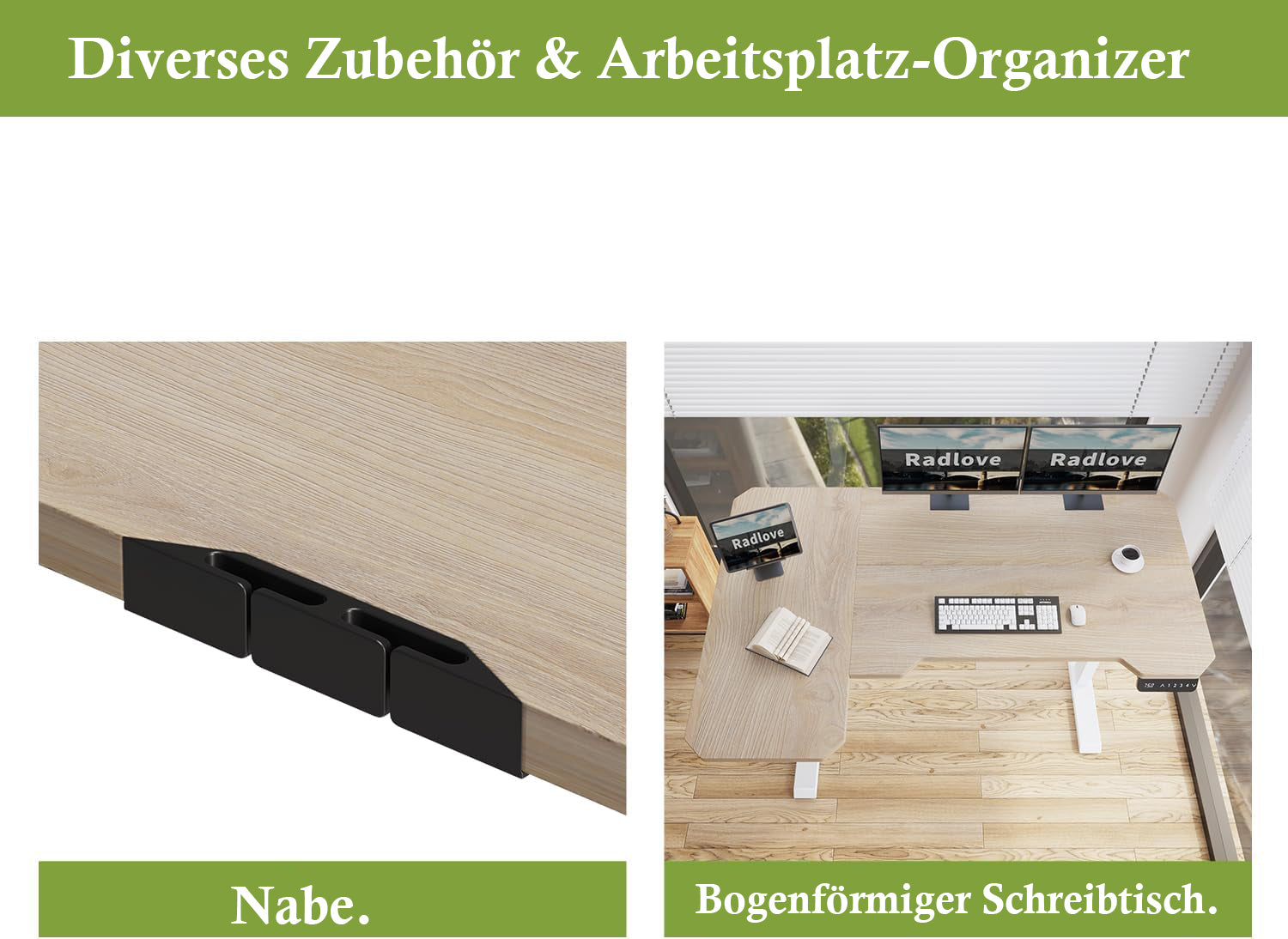 Hilodesk 150cm L-förmiger schreibtisch elektrisch höhenverstellbar eckschreibtisch, mit zwei Motoren, l förmiger tisch stehpult