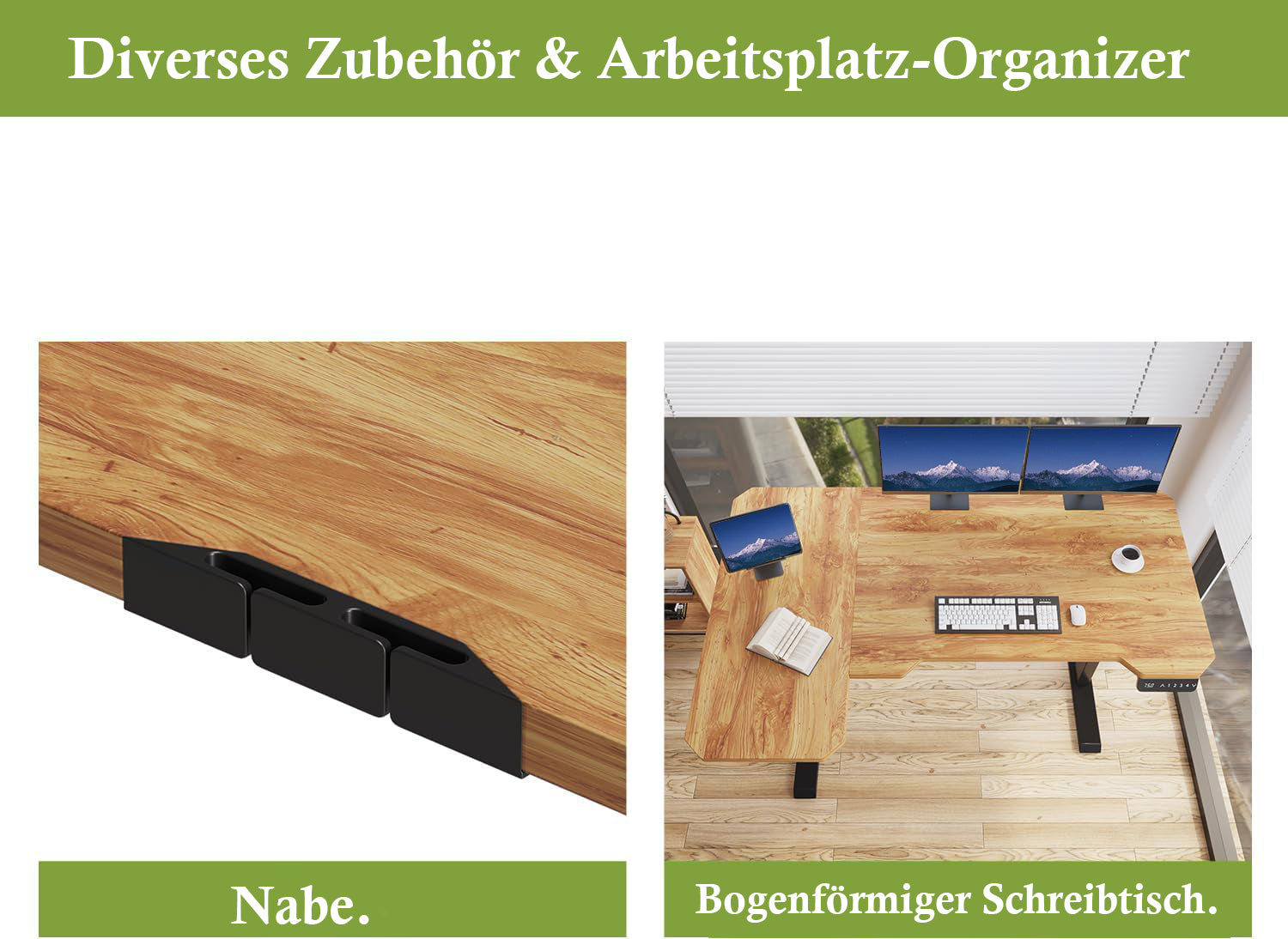 Hilodesk 150cm L-förmiger schreibtisch elektrisch höhenverstellbar eckschreibtisch, mit zwei Motoren, l förmiger tisch stehpult