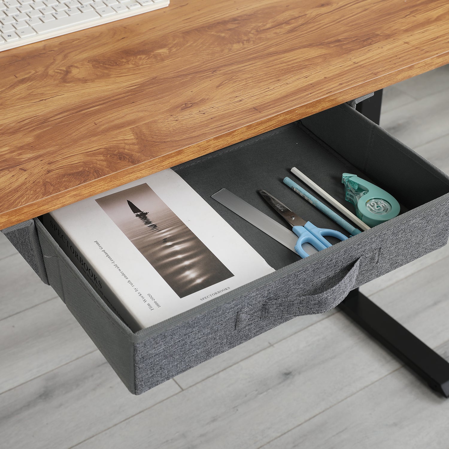 55" x 30" Height Adjustable Electric Sit and Stand for Home&Office with Monitor Stand and Drawer