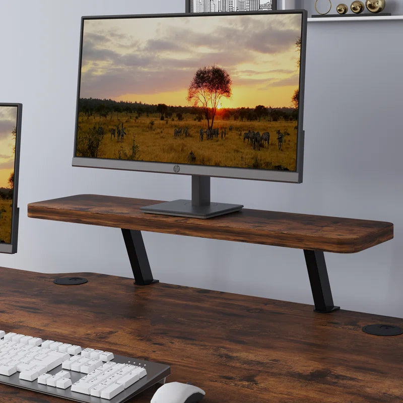 63" x 30" L-Shaped Standing Desk Adjustable Electric Sit and Stand for Home & Office with Monitor Stand and Drawer, Oak